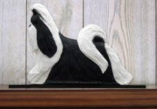 Shih Tzu Sign Plaque Wall Decor Black  White