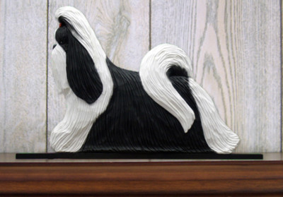 Shih Tzu Schild Plakette Wanddekoration Schwarz & Weiß