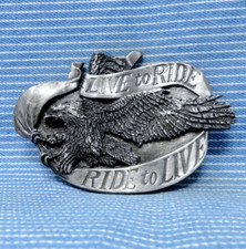 Bikers Eagle Live To Ride Ride To Live Belt Buckle Vintage 80s Bergamot .TYC240