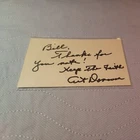 Art Donovan Baltimore Colts HOF Autographed 3x5 Index Card note to Bill