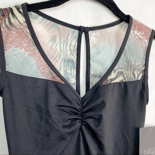 Lulli Dancewear Josephine Black Leotard with Animal Print Mesh LUF418 XS NEW NWT - Picture 5 of 8