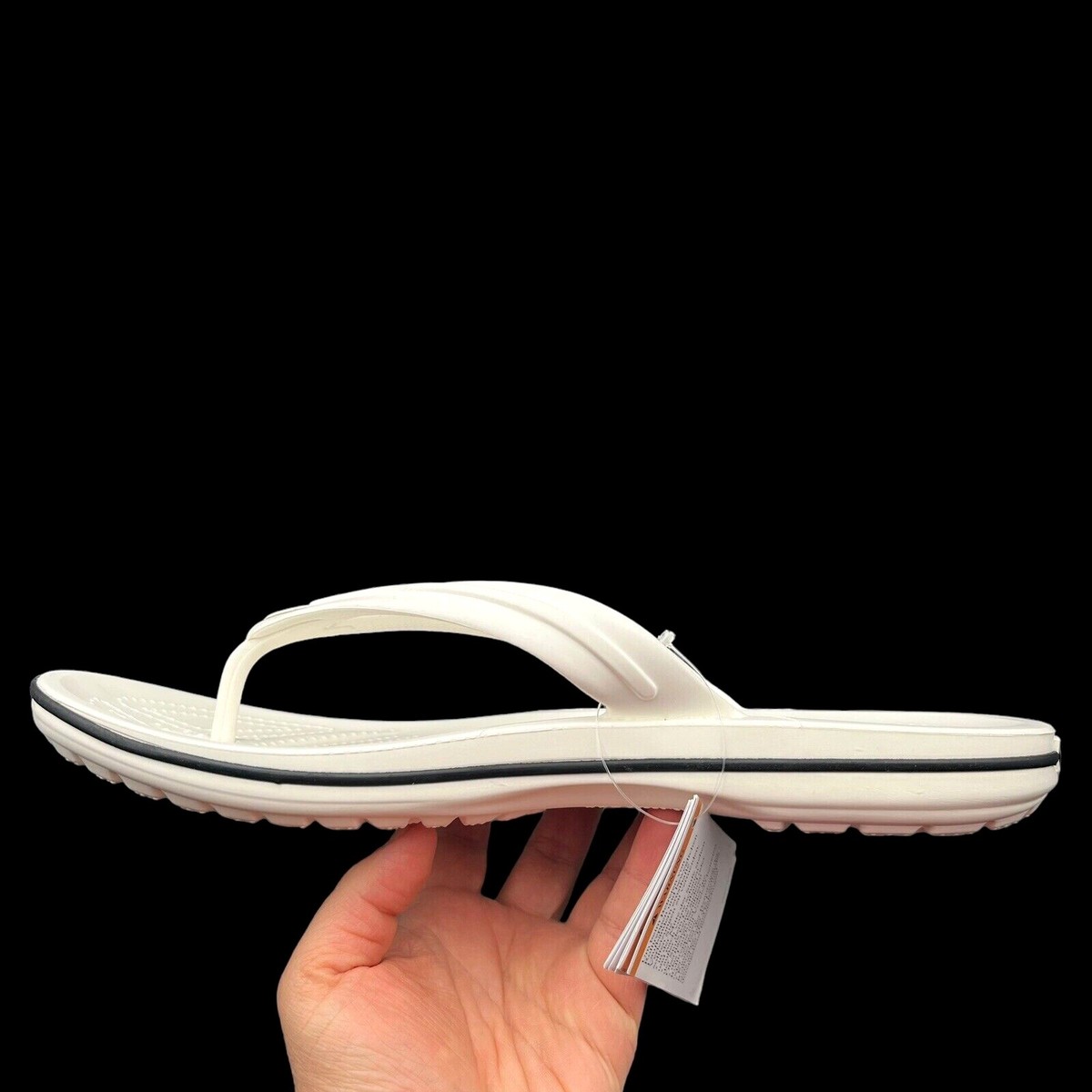 Crocs Mens Flip Flop Sandals Size 10-11 White Lightweight 