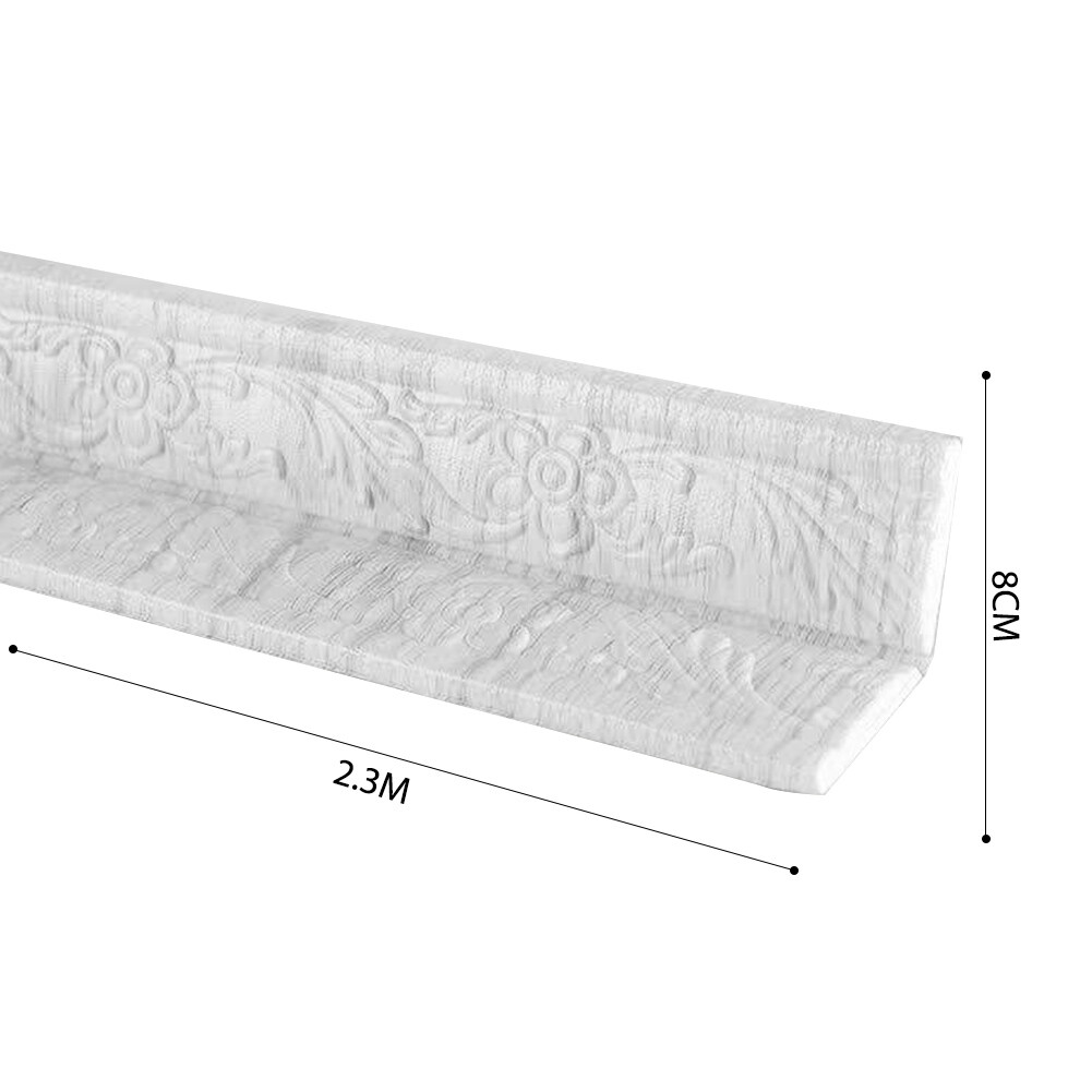 Wall Edge Strip Sticker Adhesive Baseboard Corner Waist Line (White Oak