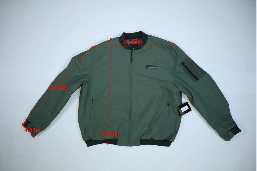 Can-Am Bomber Jacket Army Green Full Zip CE Band Collar Long Sleeve Mens 2XL - Image 2 of 4