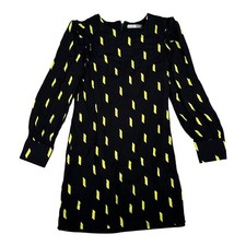 Alice & Olivia 0 Black Beatrix Puff Sleeve Shift Dress Party Sexy Mini