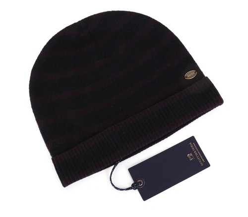 SCOTCH & SODA Men Hat OS Purple Blue Striped Pattern Pure Wool Beanie 2 Pack - Picture 2 of 13