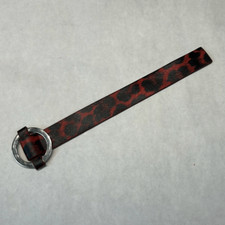 Wrap Bracelet Red Black Animal Print Leopard Cheetah Silver Buckle NWOT