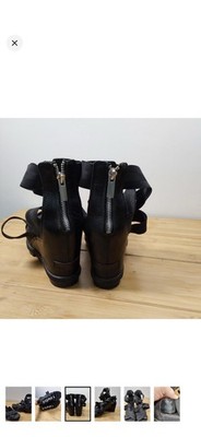 Sorel Joanie II Sandals W 8.5  Black Strappy Zip Platform  Wedge