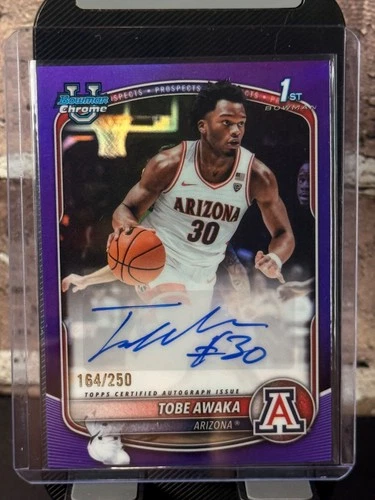 2025-26 Bowman Chrome Prospect Autograph Tobe Awaka Arizona #CPA-TA /250