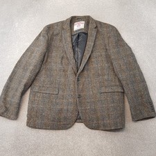 Harris Tweed Mens Jacket 2XL XXL Grey Brown Check Blazer Country Wool Primark