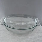 VTG PYREX De Corning France Borosilicate Glass Oval Roaster # 460 & Lid 4.5 Qt