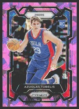 2023-24 Panini Prizm #283 Azuolas Tubelis Prizms Pink Ice RC