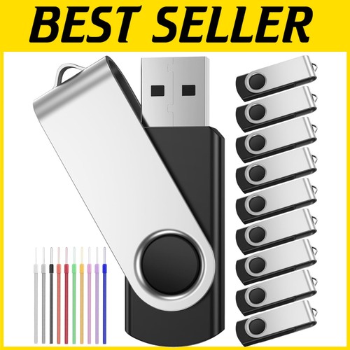 Pack of 10 High-Speed 32GB USB 2.0 Thumb Drives with Lanyards - Portable Storage - 第 1/11 張圖片