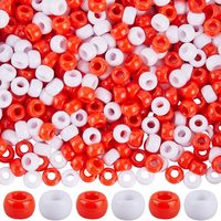 1000 StüCk Pony Perlen 6 X 9Mm Rot WeißE Pony Perlen Valentinstagsthema Rot Weiß