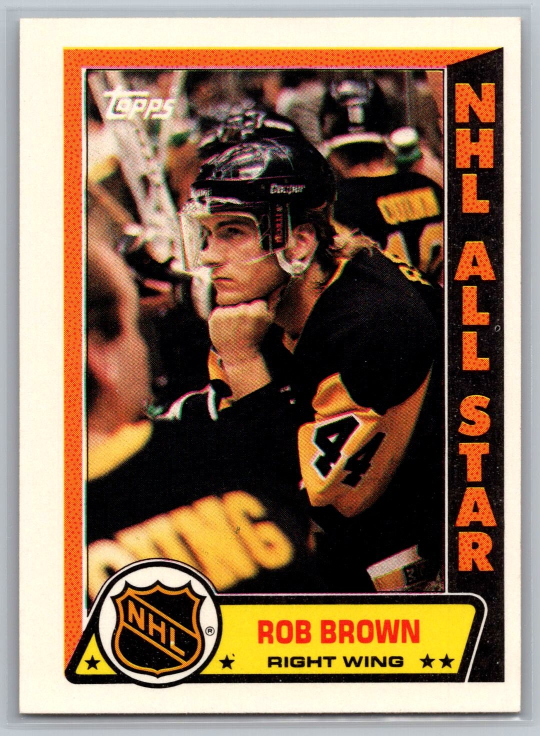 #8b Rob Brown 1989-90 Topps Stickers Pittsburgh Penguins