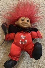 Russ Berrie Troll Doll 7  Hot Dtuff Devil W/ Cape Fork Soft Body