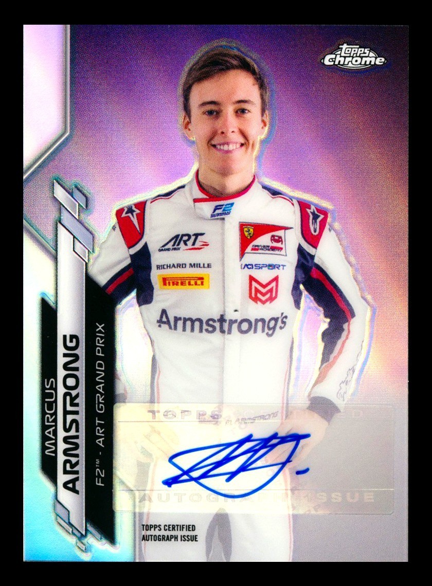 2020 TOPPS CHROME F1 MARCUS ARMSTRONG RC REFRACTOR AUTO AUTOGRAPH ROOKIE #73/356