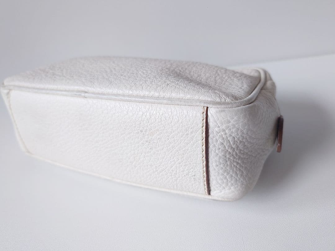 PRADA Leather Pouch Pochette Metal Logo Mini Shoulder White PRADA thumbnail 6