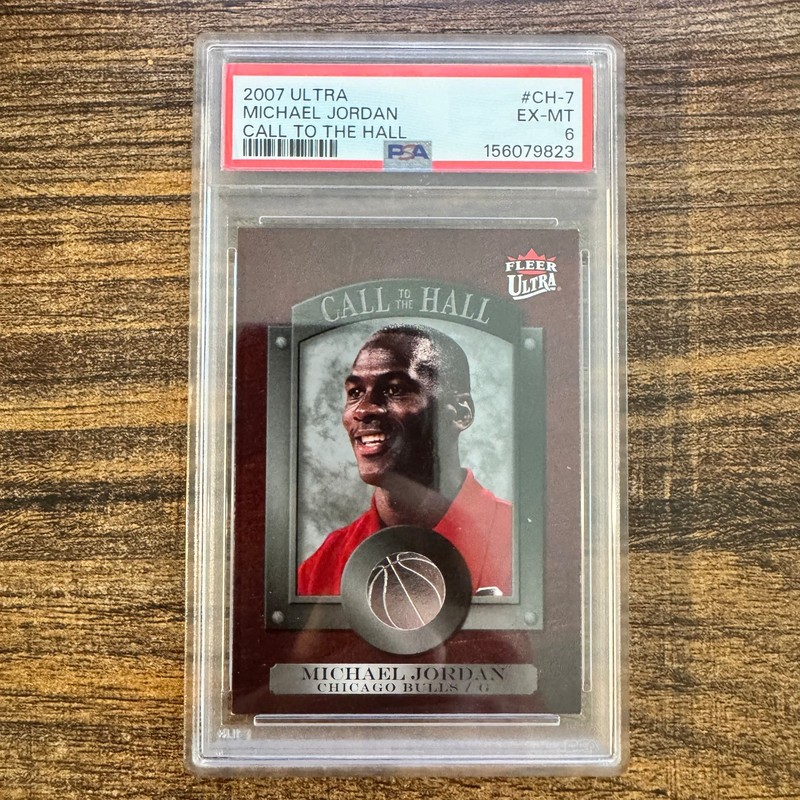 2007-08 Fleer Ultra Michael Jordan #CH-7 Call to the Hall CHI Bulls PSA 6 EX-MT