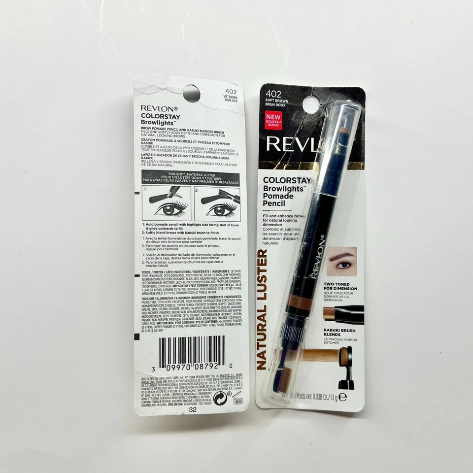 (2Pack) Revlon ColorStay Browlights Pomade Pencil- 402 SOFT BROWN - Image 2 of 2