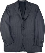 CANALI Men  s 100 Wool Blazer Sport Coat Jacket Striped EU 54 US 44 R Charcoal