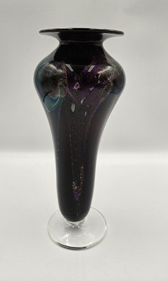 Peter Neff Blown Glass Vase Dichroic Amethyst Signed