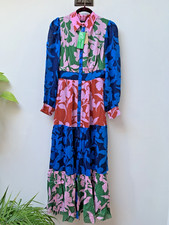 Boden Occasion Shirt Maxi Dress UK 10 Floral Colourful Formal Long NEW With Tags