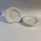 Fiestaware Fiesta Set Of 4 Retired White (1986-1992)  Rimmed 9” Soup Bowls Nice