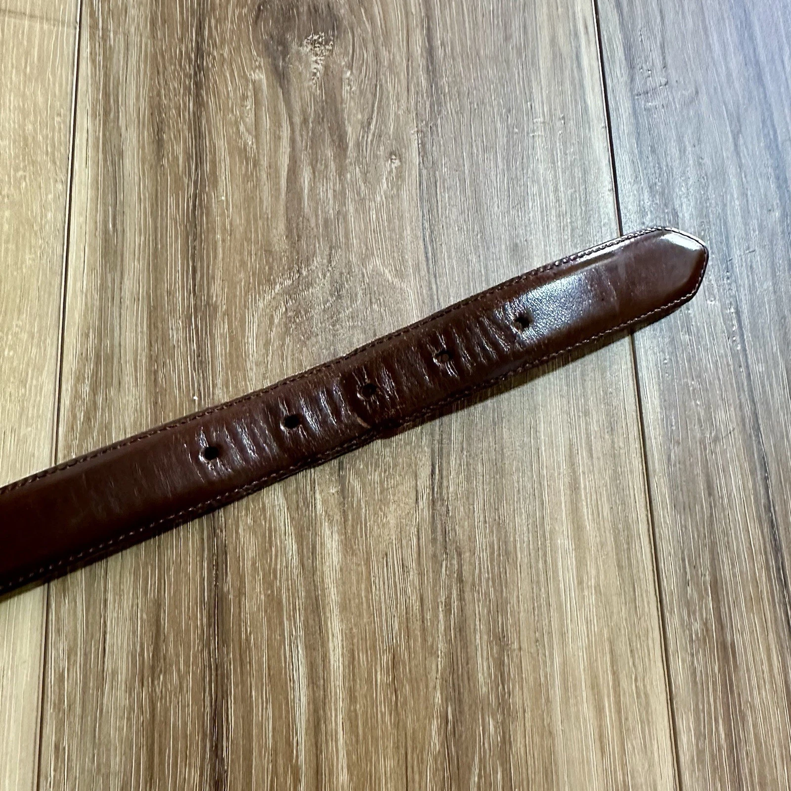 Coach Siena Cintura Abito Pelle di Vacchetta Marrone Lucido Fibbia Ottone 42"