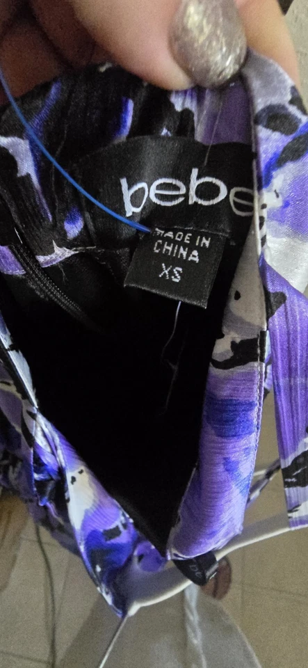 Mini Vestido Para Mujer Bebe Haylee Sin Mangas de Cóctel Negro Púrpura Blanco Y2K Talla XS Foto 4 de 4