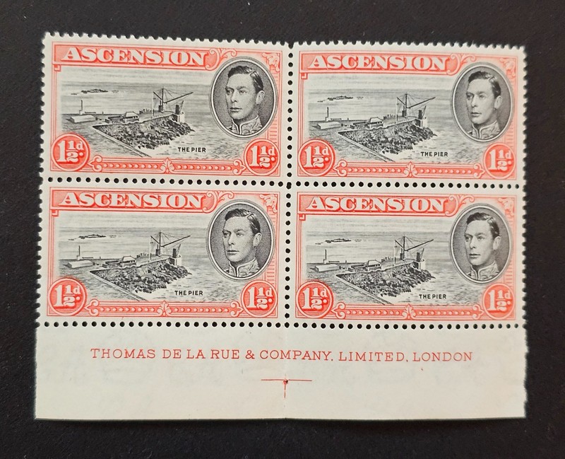Ascension Island 1938 KGVI Stamps Sc 42. SG 40 Thomas De La Rue & Co Ltd MNH