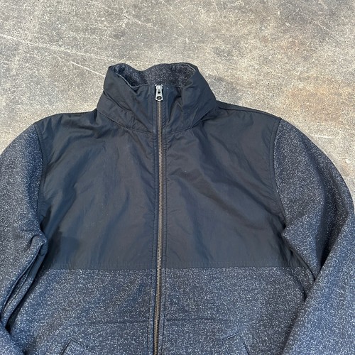J. Crew Outerwear Fleece Jacket Size M Black Gray Full Zip Mock Neck Outdoor - Picture 2 of 9