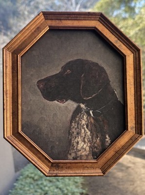 German Shorthaired Pointer Painting and Copper 8x10 Frame Threshold Brand New