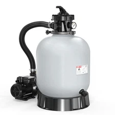 3435GPH Sand Pool Filter 16 inch Tank With 3/4 HP Pump for Swimming Pool 120 V