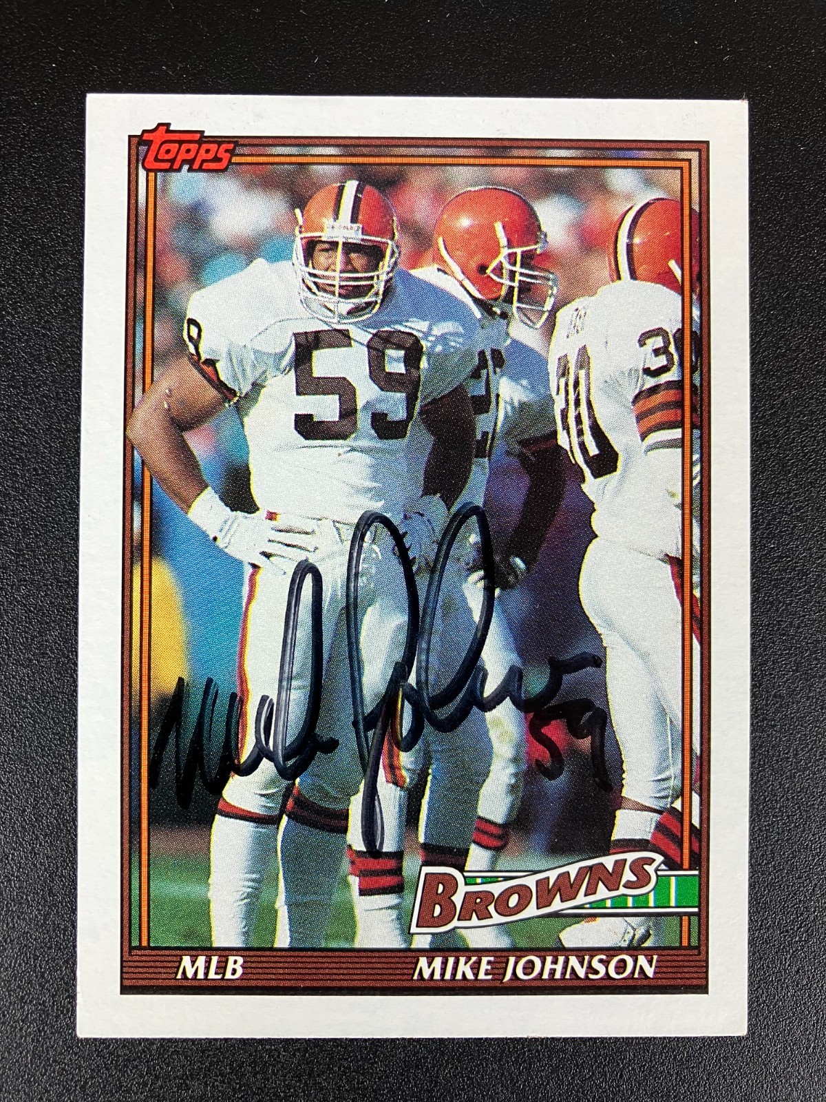 Mike Johnson 1991 Topps Browns In Person IP TTM Signed Auto Autograph