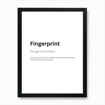 Fingerprint Definition Meaning Art  Framed Wall Art Poster Canvas Print Picture