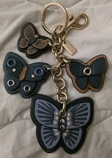 Coach Butterfly Cluster Bag Charm IM/Denim Blue Multi C8224 Gold Hardware