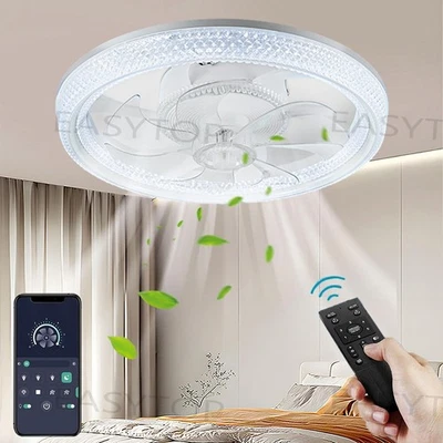 WOWSPEED Deckenventilator mit Beleuchtung Fernbedienung LED Deckenlampe Schlafzimmer DHL