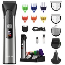 Beard Trimmer for Men   Stainless Steel Electric Razor  Shaver, Cordless Hai...