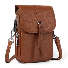 Genuine Leather Crossbody Bags for Women, Small Leather Shoulder Purse for Wo...