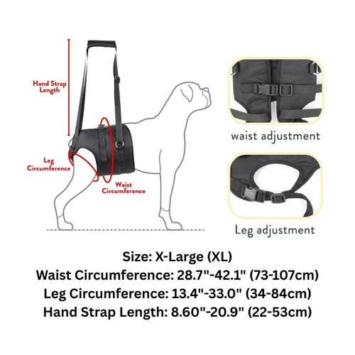 XL Extra Large Dog Lift Harness Adjustable Support for Hind Legs Disabled Senior - Bild 4 von 4