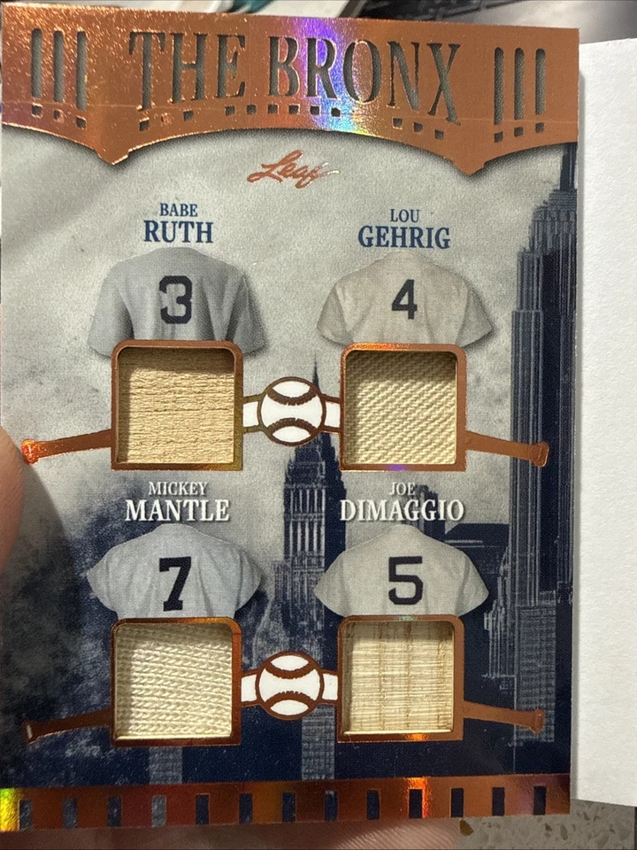 2025 Leaf Bronx Legacy Bronx Book Of Relics Game Used Memorabilia Ruth/Mantle - Image 2 of 4