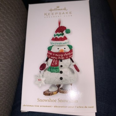 Hallmark Keepsake Christmas Tree Ornament Snowshoe Snowman 2011 New