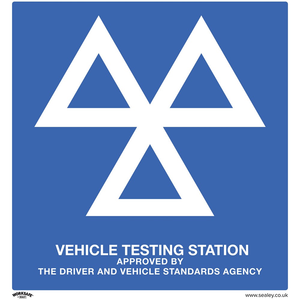 Worksafe Warning Safety Sign - MOT Testing Station - Rigid Plastic