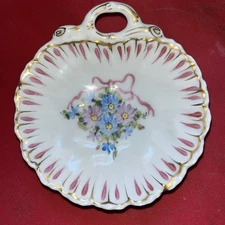 Limoges Porcelain France Dish Pink Shell Dish Gold Gilt