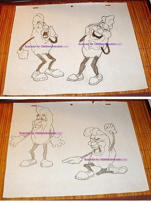 CALIFORNIA RAISINS 1980s ORIGINAL ART LOT 3pc CLAYMATION A.C MODEL Sheets VINTON
