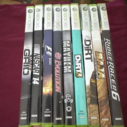 Original Xbox 360 Racing Game 9 Lot Video Games Dirt F1 2010 Mayhem NASCAR ‘14
