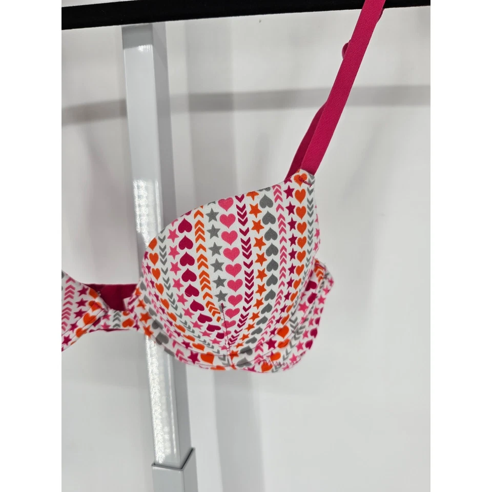 Sujetador Camiseta Clásica Flirtitude Mujer Talla 32A Rosa Estrella Corazón Rayas Foto 2 de 4