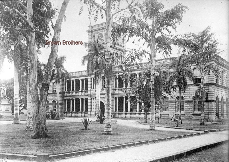 1910s Honolulu, Hawaii House of Kamehameha ʻIolani Palace Glass Camera Negative