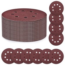Sandpaper discs 5" 50 pcs 80-800 grit hook & loop assorted 0.19 per gallon